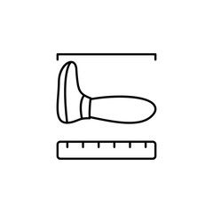 Measuring, prosthesis icon. Element of prosthetics thin line icon