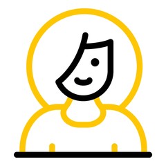 Girl icon. Outline girl vector icon for web design isolated on white background