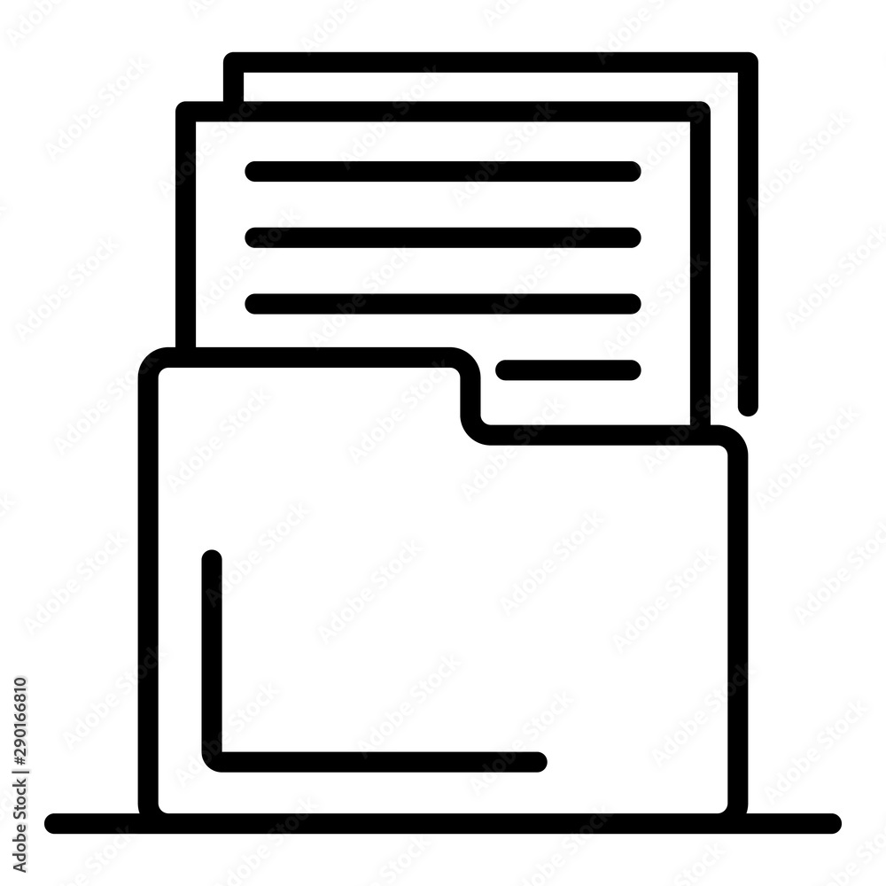 Poster documents in a folder icon. outline documents in a folder vector icon for web design isolated on whi