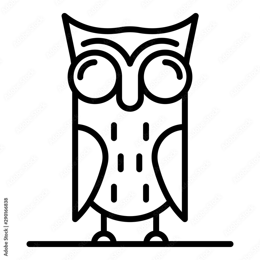 Poster owl icon. outline owl vector icon for web design isolated on white background