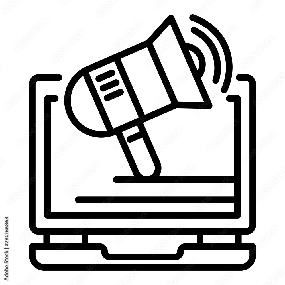 Poster online invite to protest icon. outline online invite to protest vector icon for web design isolated 