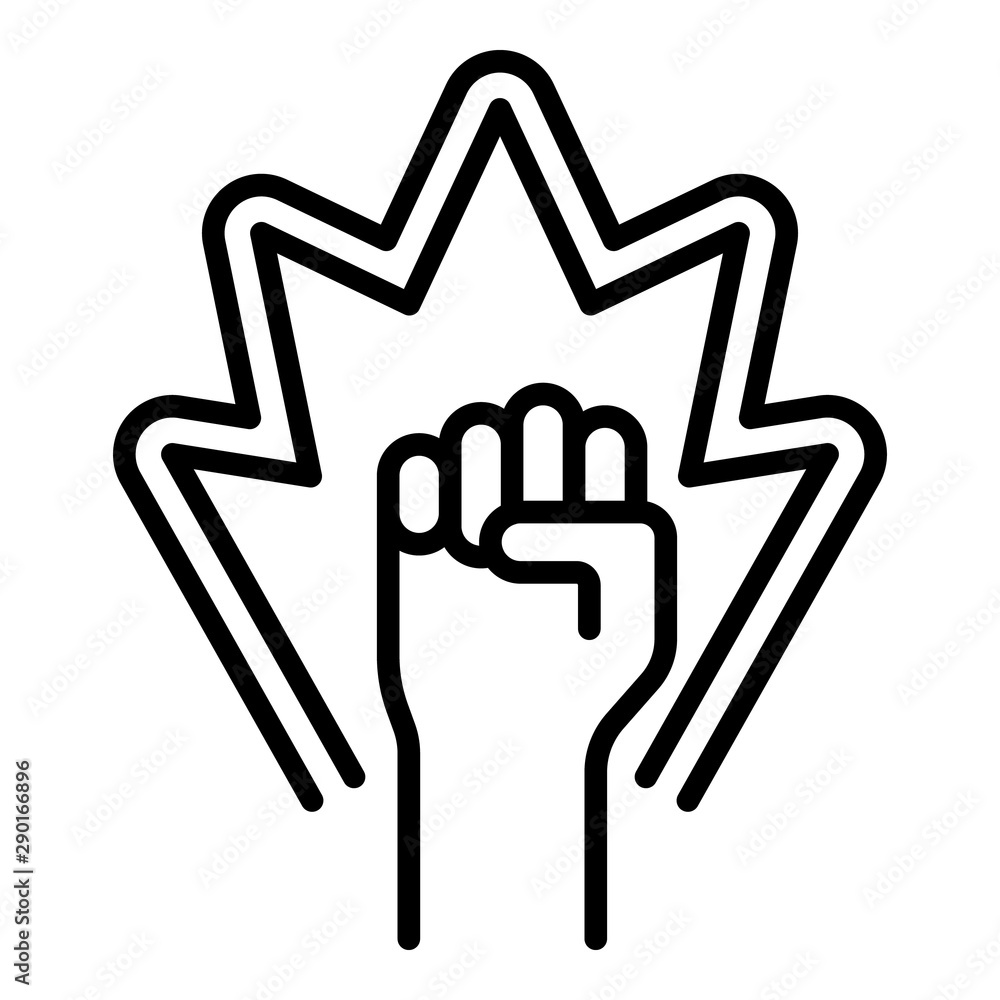 Aufkleber protest fist up icon. outline protest fist up vector icon for web design isolated on white backgroun