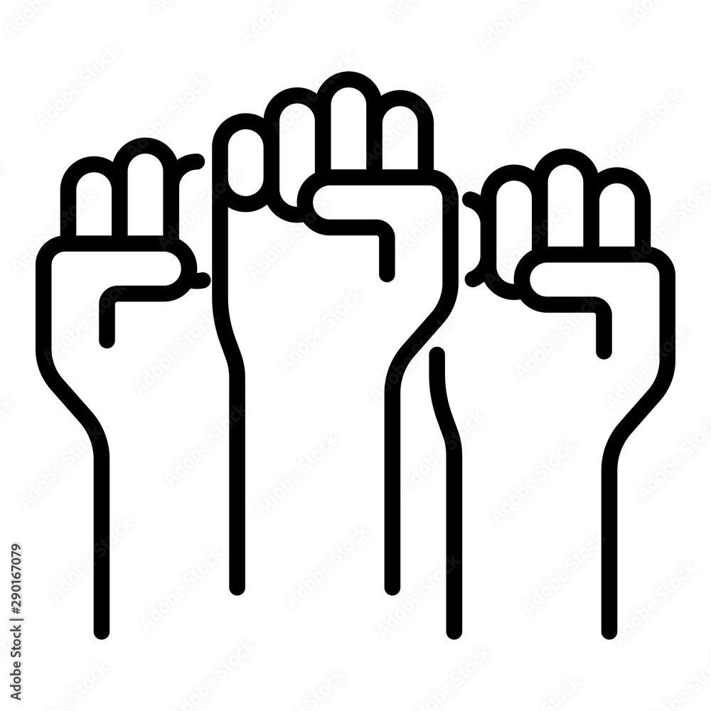 Aufkleber protest fists icon. outline protest fists vector icon for web design isolated on white background