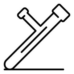 Police baton icon. Outline police baton vector icon for web design isolated on white background