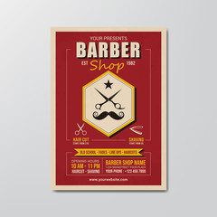barber shop flyer template vector