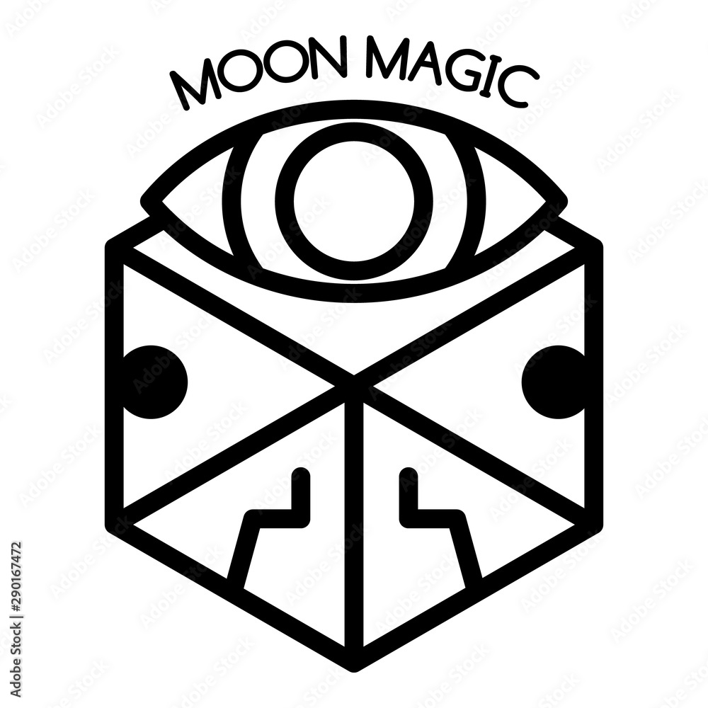 Poster moon magic icon. outline moon magic vector icon for web design isolated on white background
