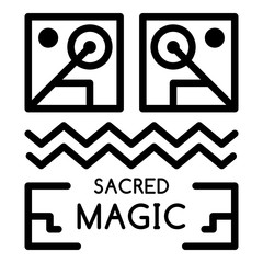 Sacred magic icon. Outline sacred magic vector icon for web design isolated on white background