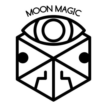 Moon magic icon. Outline moon magic vector icon for web design isolated on white background