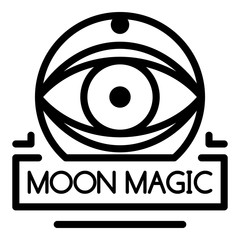 Moon magic icon. Outline moon magic vector icon for web design isolated on white background