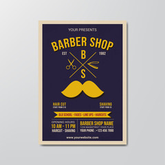 barber shop flyer template vector design