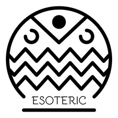 Esoteric alchemy icon. Outline esoteric alchemy vector icon for web design isolated on white background