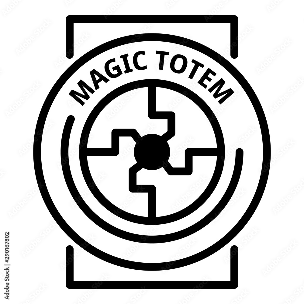 Poster magic totem icon. outline magic totem vector icon for web design isolated on white background