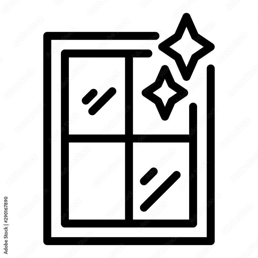 Poster shining clean window icon. outline shining clean window vector icon for web design isolated on white