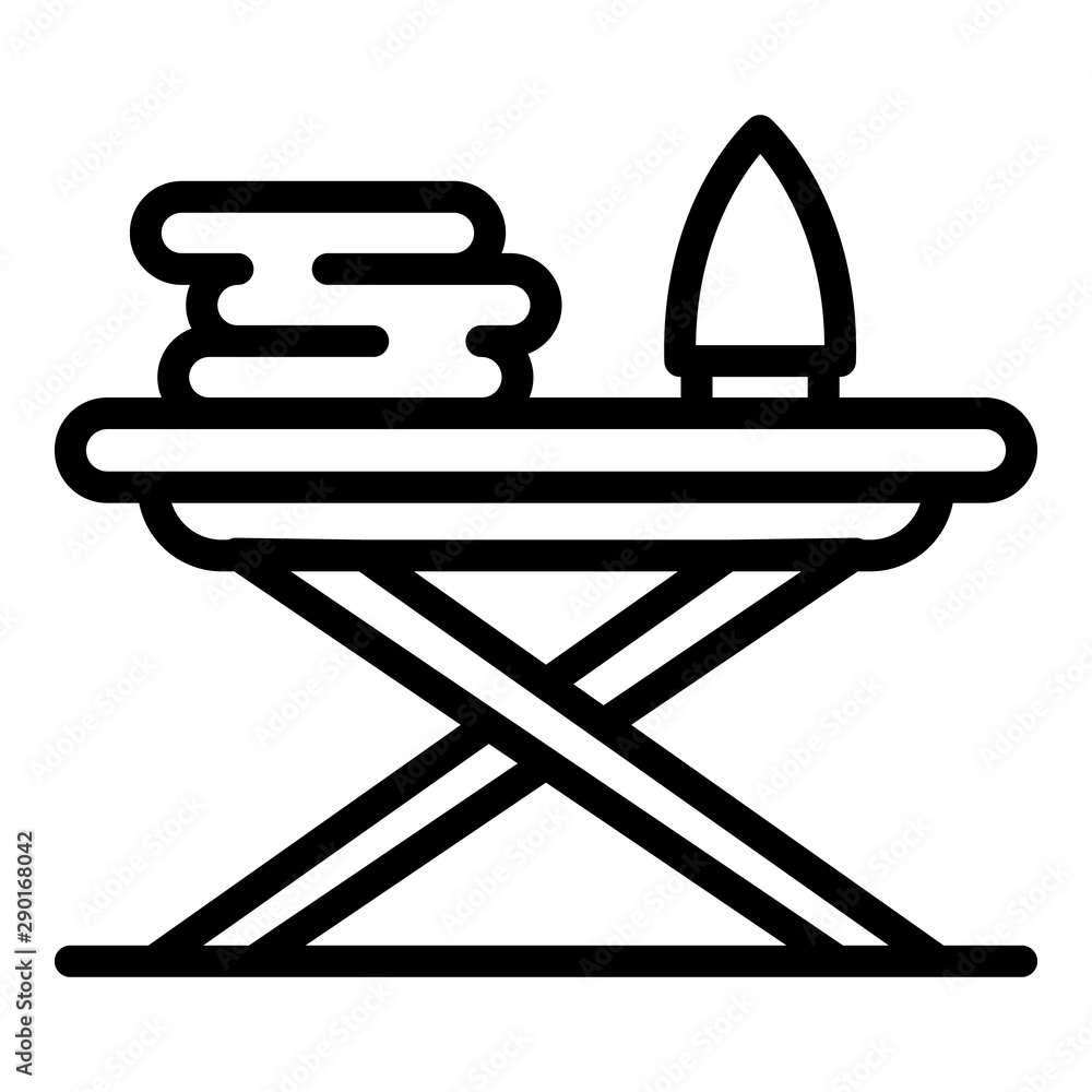 Poster ironing board icon. outline ironing board vector icon for web design isolated on white background
