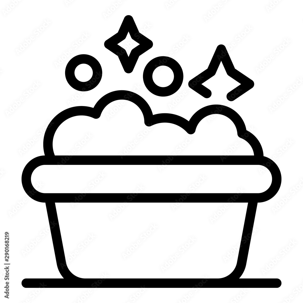 Poster foam basin icon. outline foam basin vector icon for web design isolated on white background