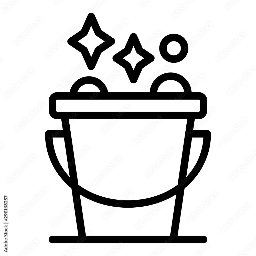 Poster foam bucket icon. outline foam bucket vector icon for web design isolated on white background