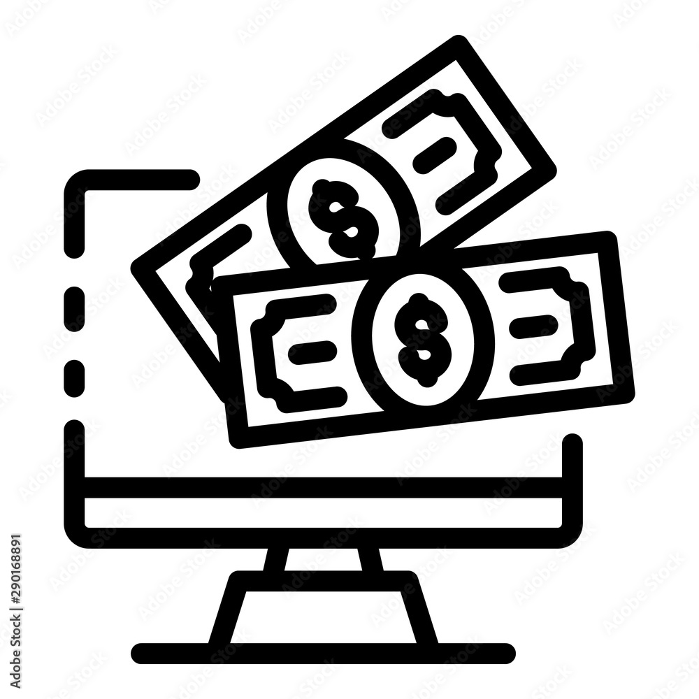 Poster web money icon. outline web money vector icon for web design isolated on white background