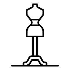 Mannequin woman dress icon. Outline mannequin woman dress vector icon for web design isolated on white background
