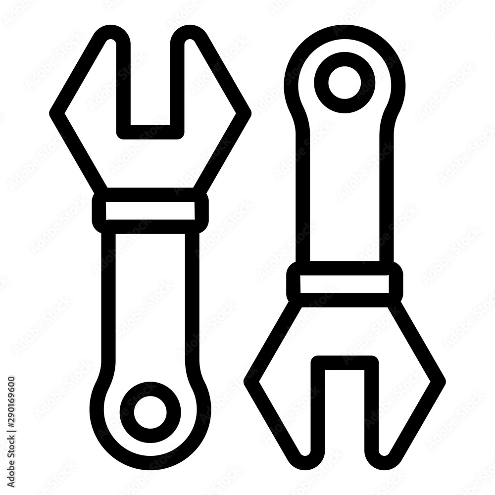 Poster set wrench icon. outline set wrench vector icon for web design isolated on white background