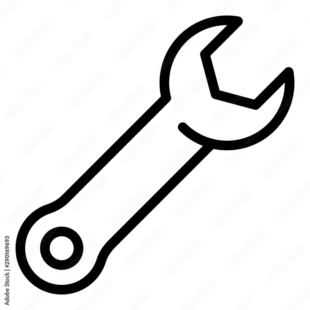 Aufkleber key wrench icon. outline key wrench vector icon for web design isolated on white background