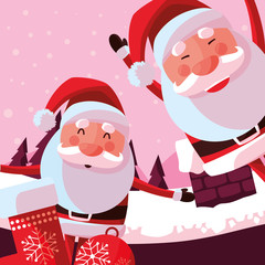 Christmas santa claus design vector illustration