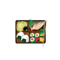 japanese bento box food set graphic object
