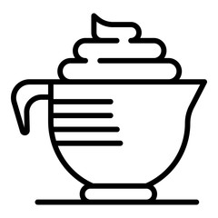 Hair dye cream cup icon. Outline hair dye cream cup vector icon for web design isolated on white background