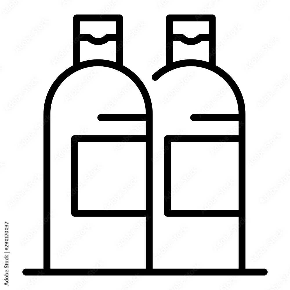 Poster shampoo bottles icon. outline shampoo bottles vector icon for web design isolated on white backgroun