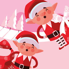 Christmas elf design vector illustration