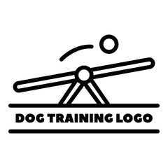 Swing for dog training logo. Outline swing for dog training vector logo for web design isolated on white background