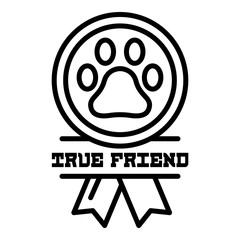 Dog reward logo. Outline dog reward vector logo for web design isolated on white background