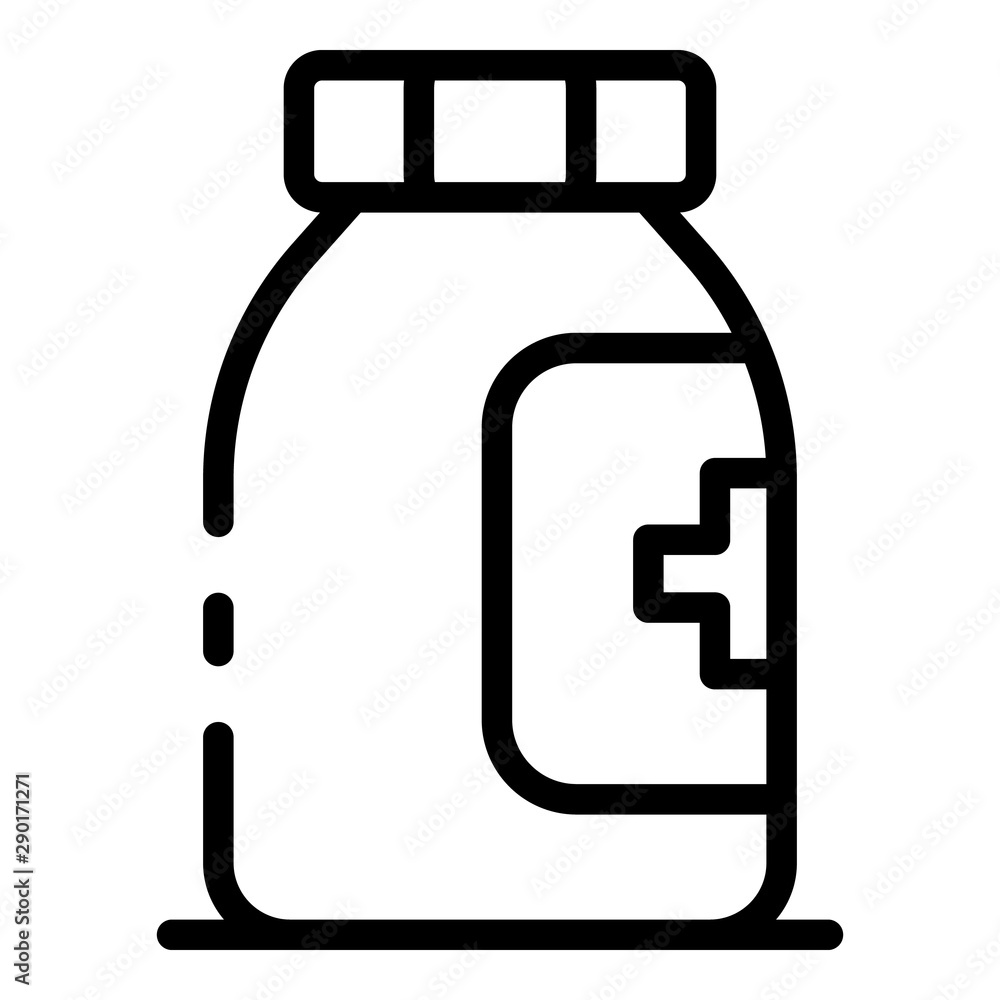 Poster bottle of aspirin icon. outline bottle of aspirin vector icon for web design isolated on white backg