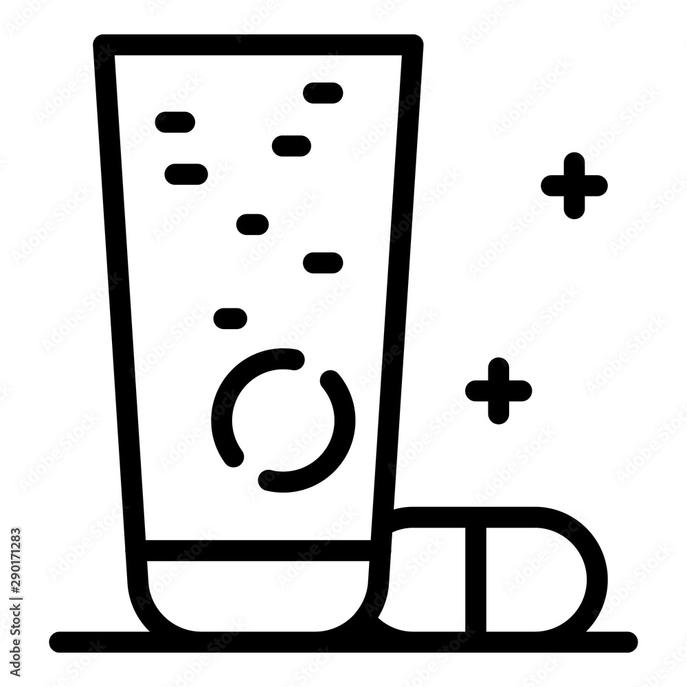 Poster shampoo and pill icon. outline shampoo and pill vector icon for web design isolated on white backgro