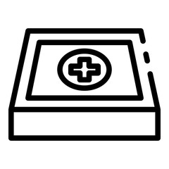 First aid kit icon. Outline first aid kit vector icon for web design isolated on white background