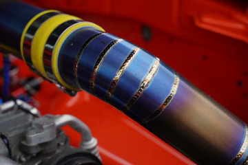 Titanium tube design in race car engine