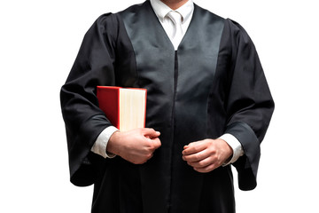 Rechtsanwalt mit Robe und Buch