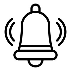 Bell ringing icon. Outline bell ringing vector icon for web design isolated on white background