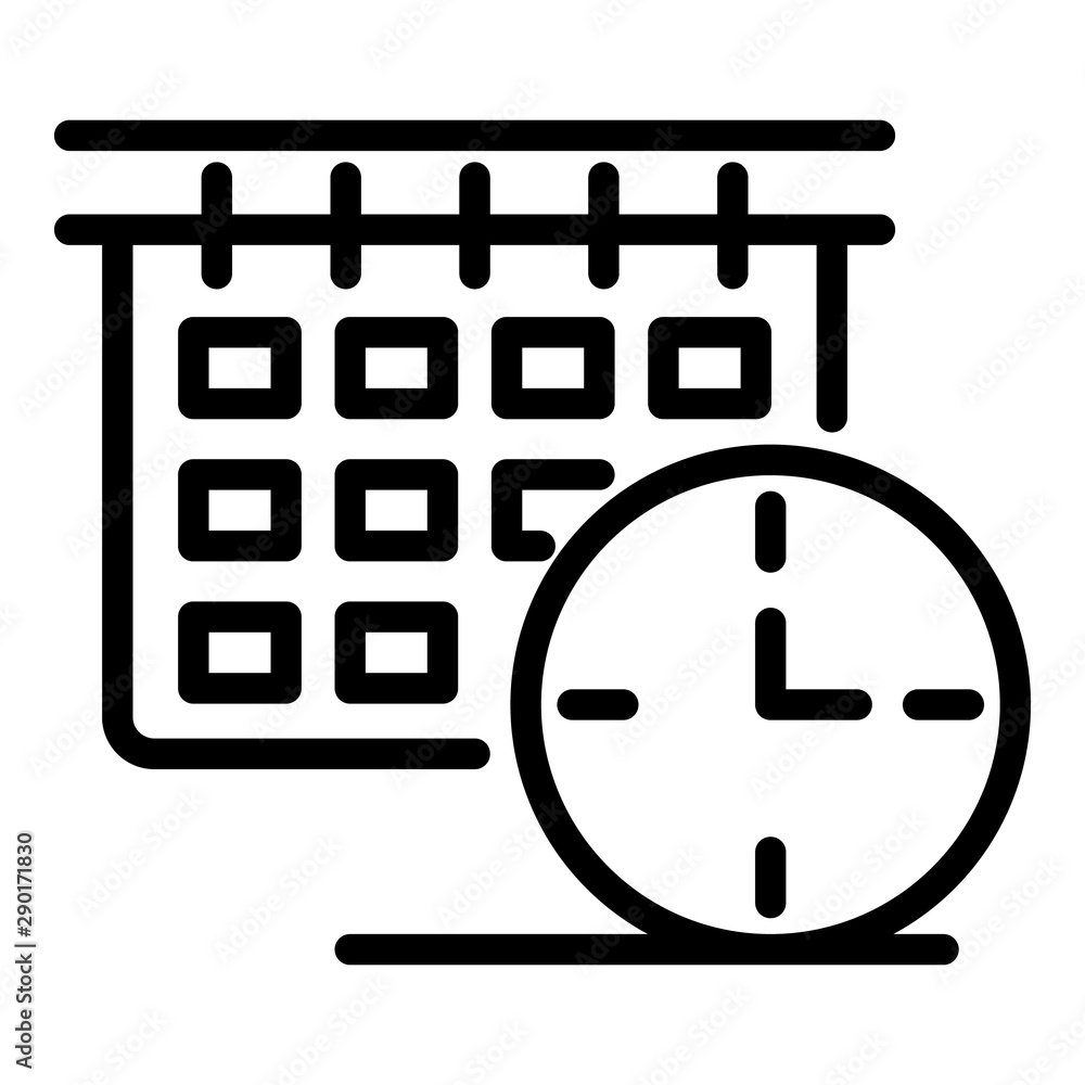 Poster time calendar icon. outline time calendar vector icon for web design isolated on white background