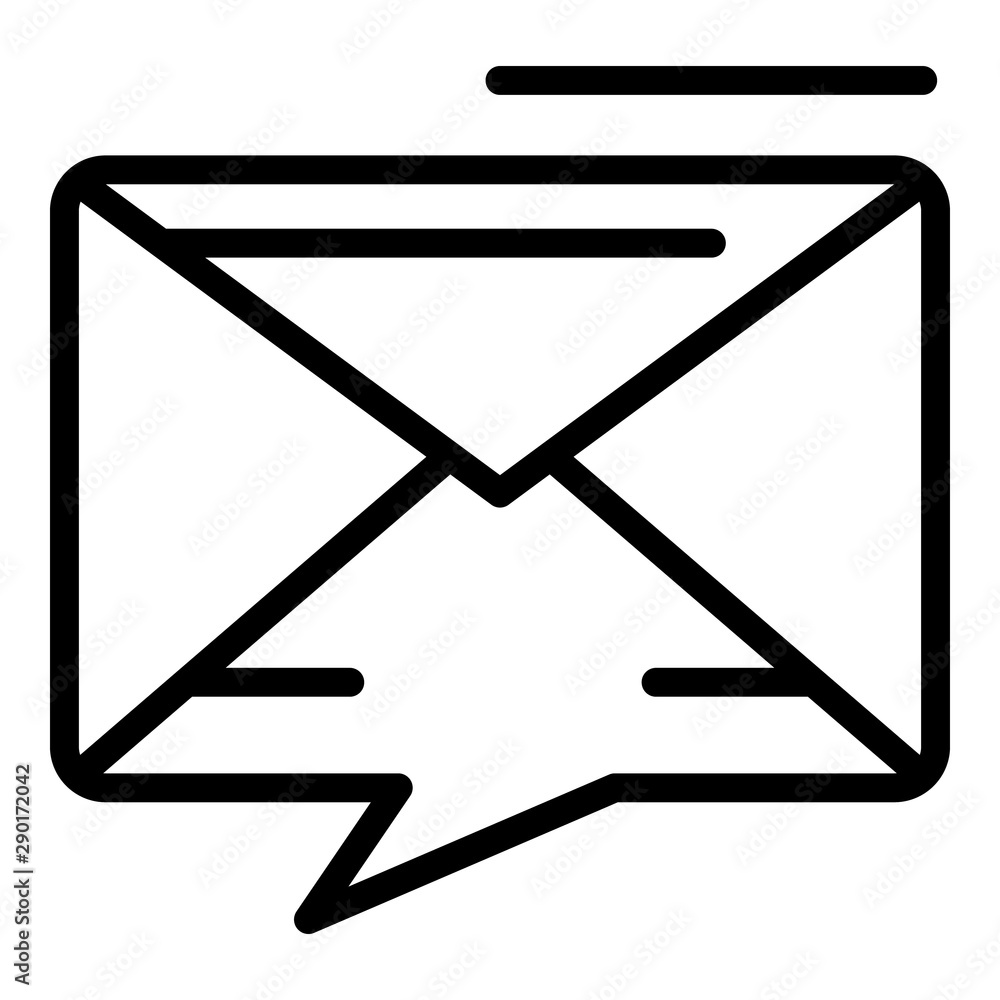 Poster chat bubble envelope icon. outline chat bubble envelope vector icon for web design isolated on white