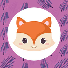 Cute animals and tropical leaves design vector illustration