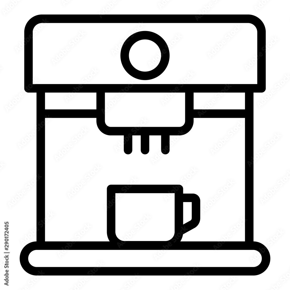 Aufkleber coffee machine with cup icon. outline coffee machine with cup vector icon for web design isolated on