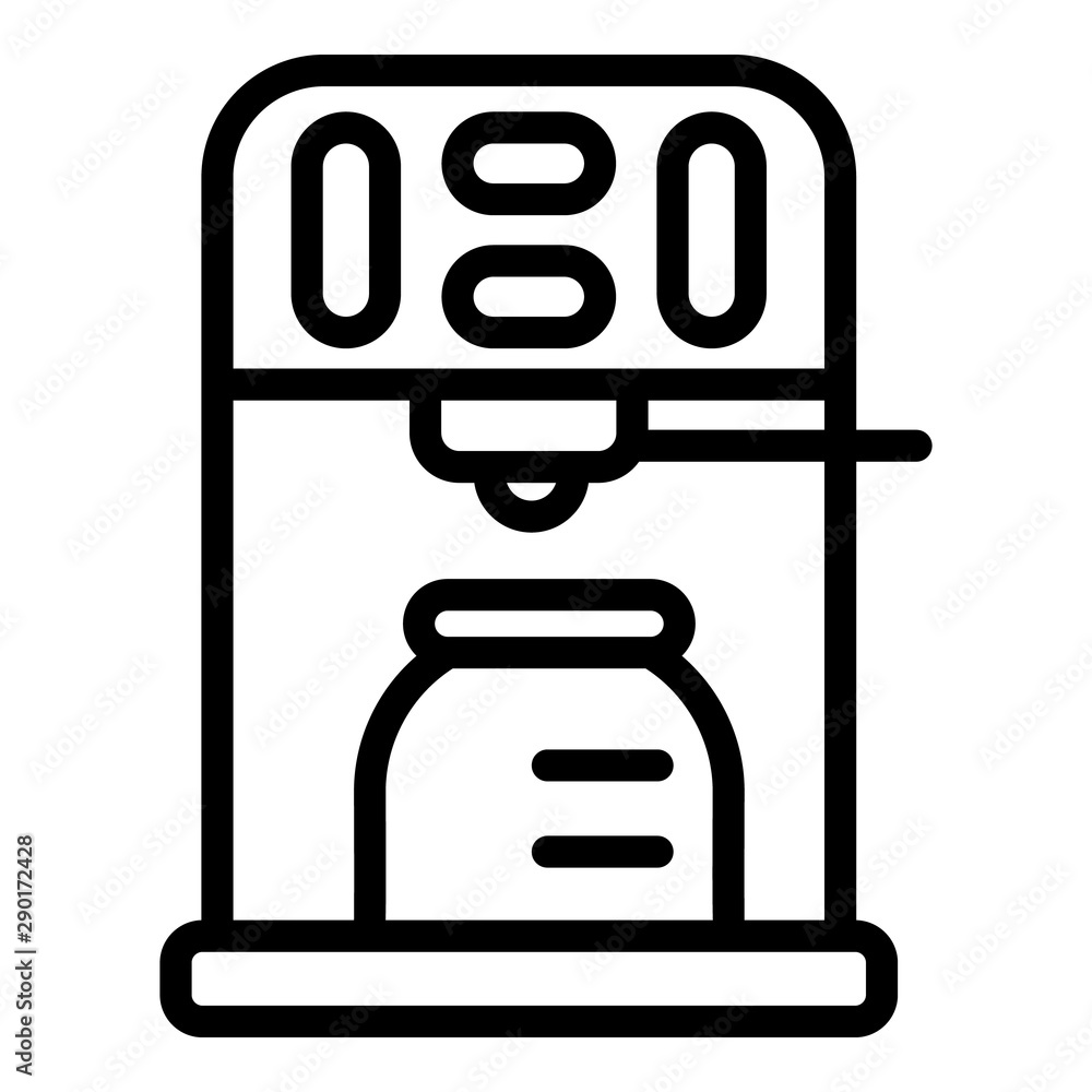 Poster coffee machine with a can icon. outline coffee machine with a can vector icon for web design isolate