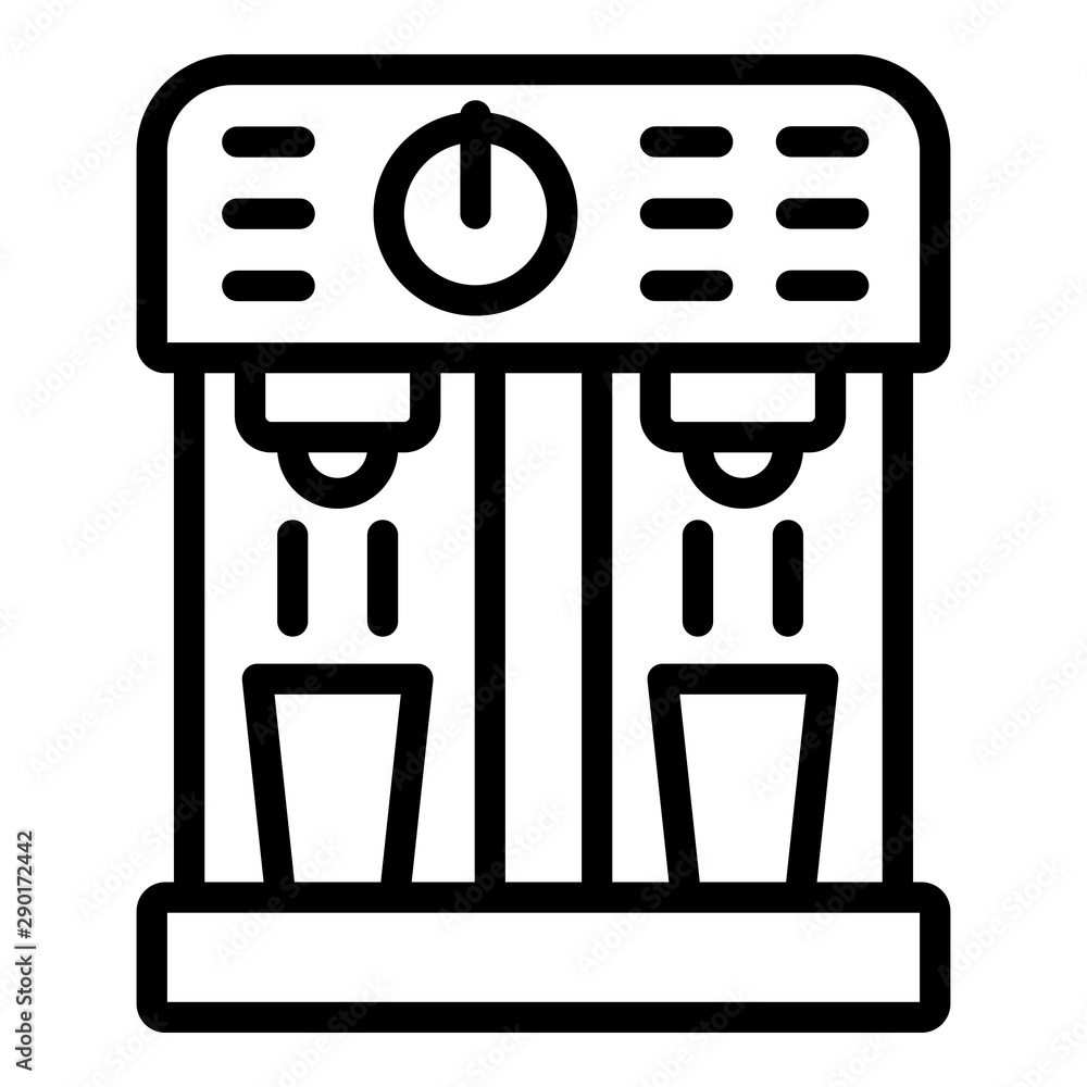 Poster double coffee machine icon. outline double coffee machine vector icon for web design isolated on whi