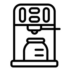 Coffee machine with a can icon. Outline coffee machine with a can vector icon for web design isolated on white background