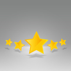 Five star golden rating, feedback creative vector illustration winning