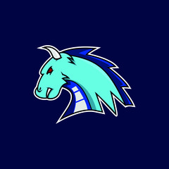 Blue dragon mascot or e-sports logo. Mascot for gaming squad. angry dragon