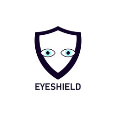 eye protection logo. two eyes with shield logo