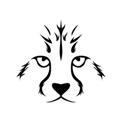illustration of cheetah head for tattoo
