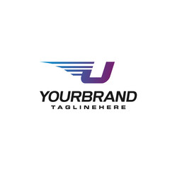 Fototapeta premium Modern Fast letter U vector logo with speed or moving element. Suitable for motion, sport, delivery business.