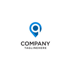 Fototapeta premium Letter Q With Map Pointer logo design concept template